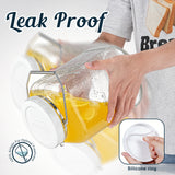 2 Pc 1.5 Gallon Square Mason Jar with Silicone Anti-slip Cover & Airtight Lid, Steel Removable Handle
