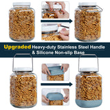 2 Pc 1.5 Gallon Square Mason Jar with Silicone Anti-slip Cover & Airtight Lid, Steel Removable Handle