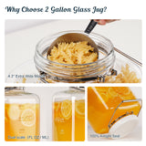 2 Pc 2 Gallon Storage Mason Jar with Silicone Anti-slip Cover & Airtight Lid, Steel Removable Handle