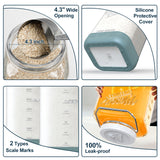 2 Pc 2 Gallon Fermentation Mason Jar with Blue Silicone Anti-slip Cover & Airlocks, Steel Removable Handle