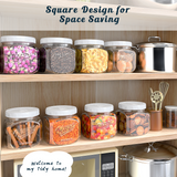 2 Pc 0.5 Gallon Square Mason Jar with Airtight Screw Lid