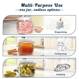 2 Pc 0.5 Gallon Square Mason Jar with Airtight Screw Lid