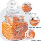 2 Pc 0.5 Gallon Mason Jar with Airtight Glass Lid