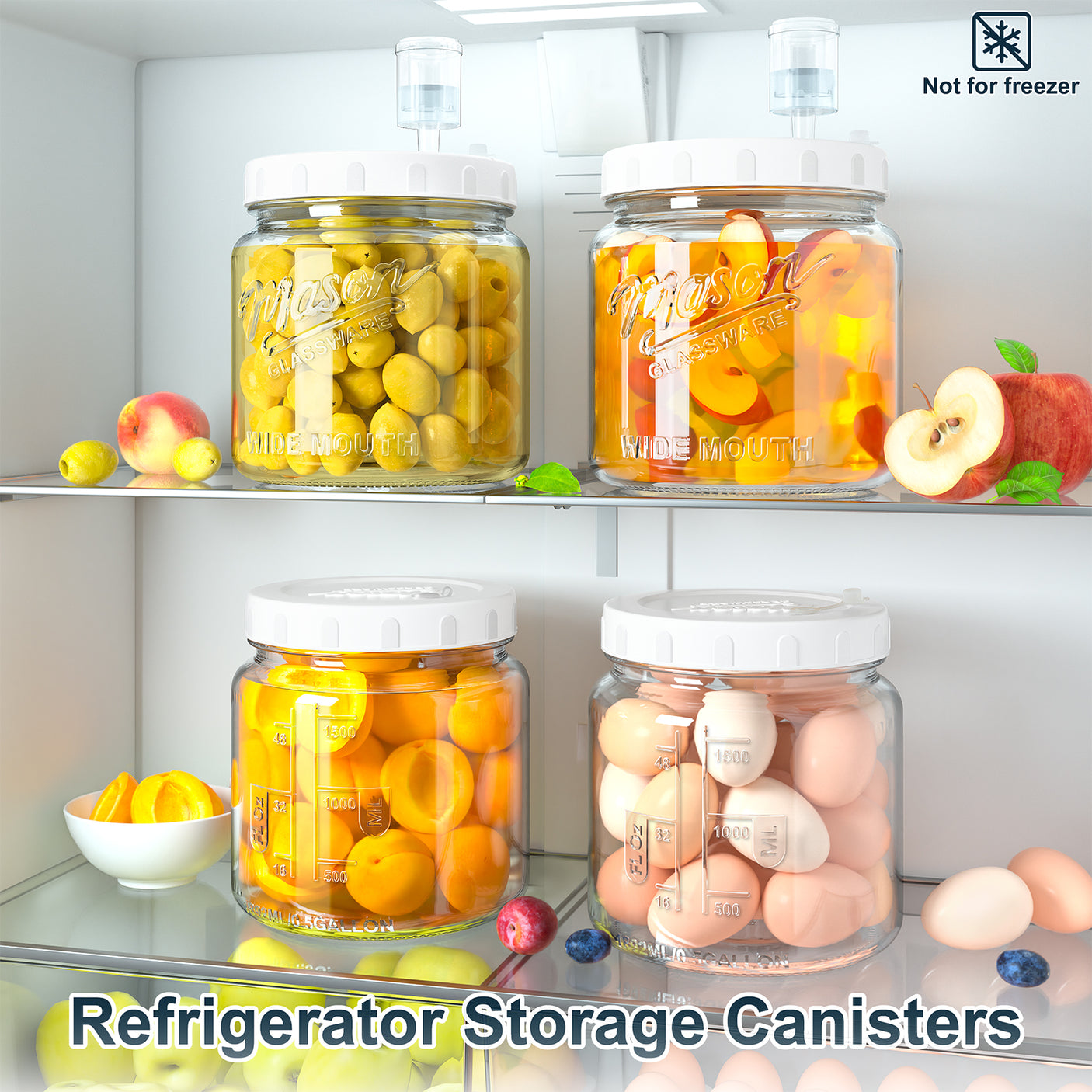 2 Pc 0.5 Gallon Fermentation Mason Jar with Lid and Airlocks