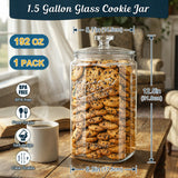 2 Pcs 1.5 Gallon Super Large Cylindrical Glass Jar with Airtight Glass Lid