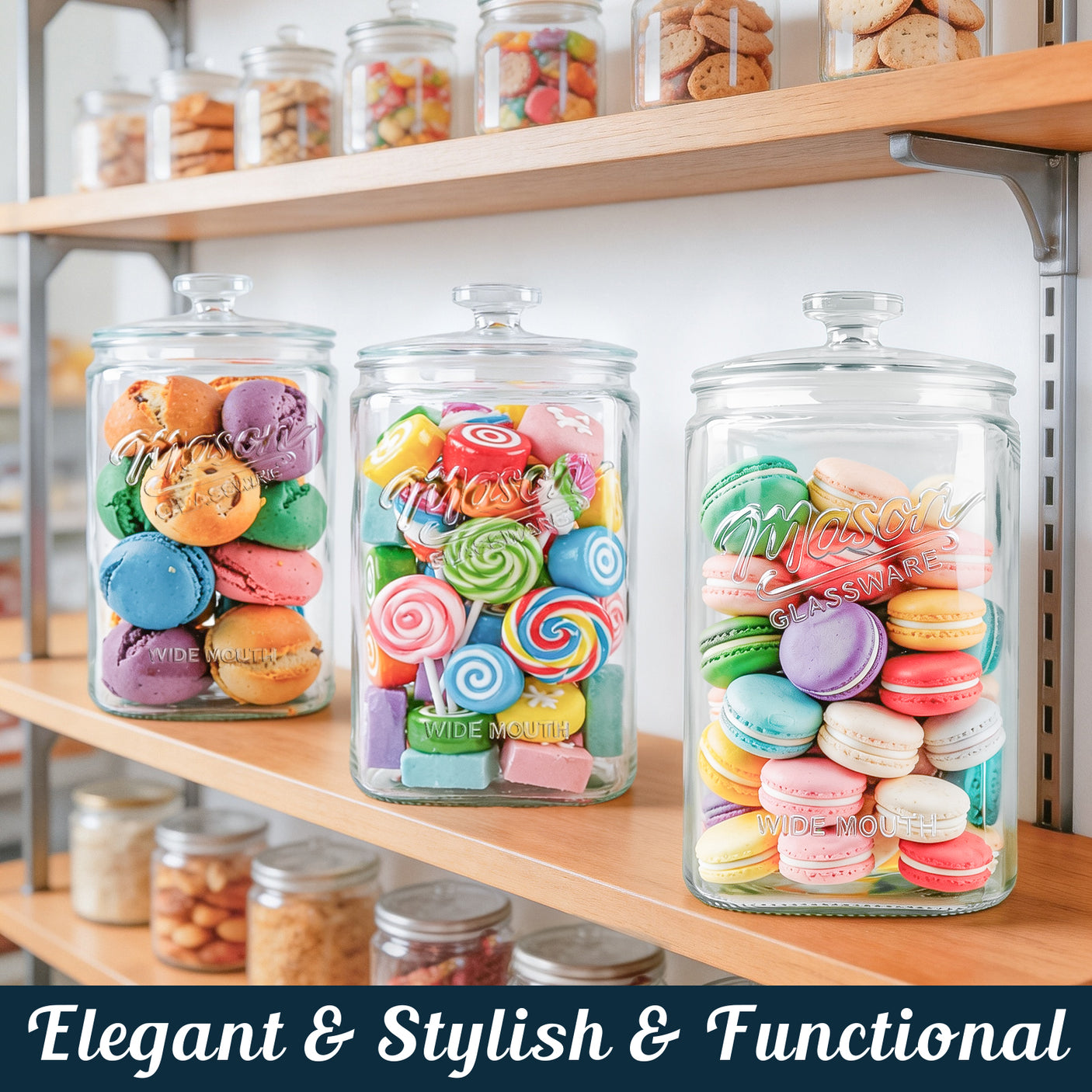 2 Pcs 1.5 Gallon Super Large Cylindrical Glass Jar with Airtight Glass Lid