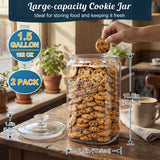 2 Pcs 1.5 Gallon Super Large Cylindrical Glass Jar with Airtight Glass Lid