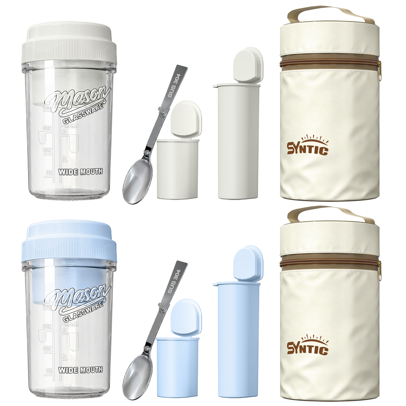 Syntic 21 Oz Customized Overnight Oats Mason Jar