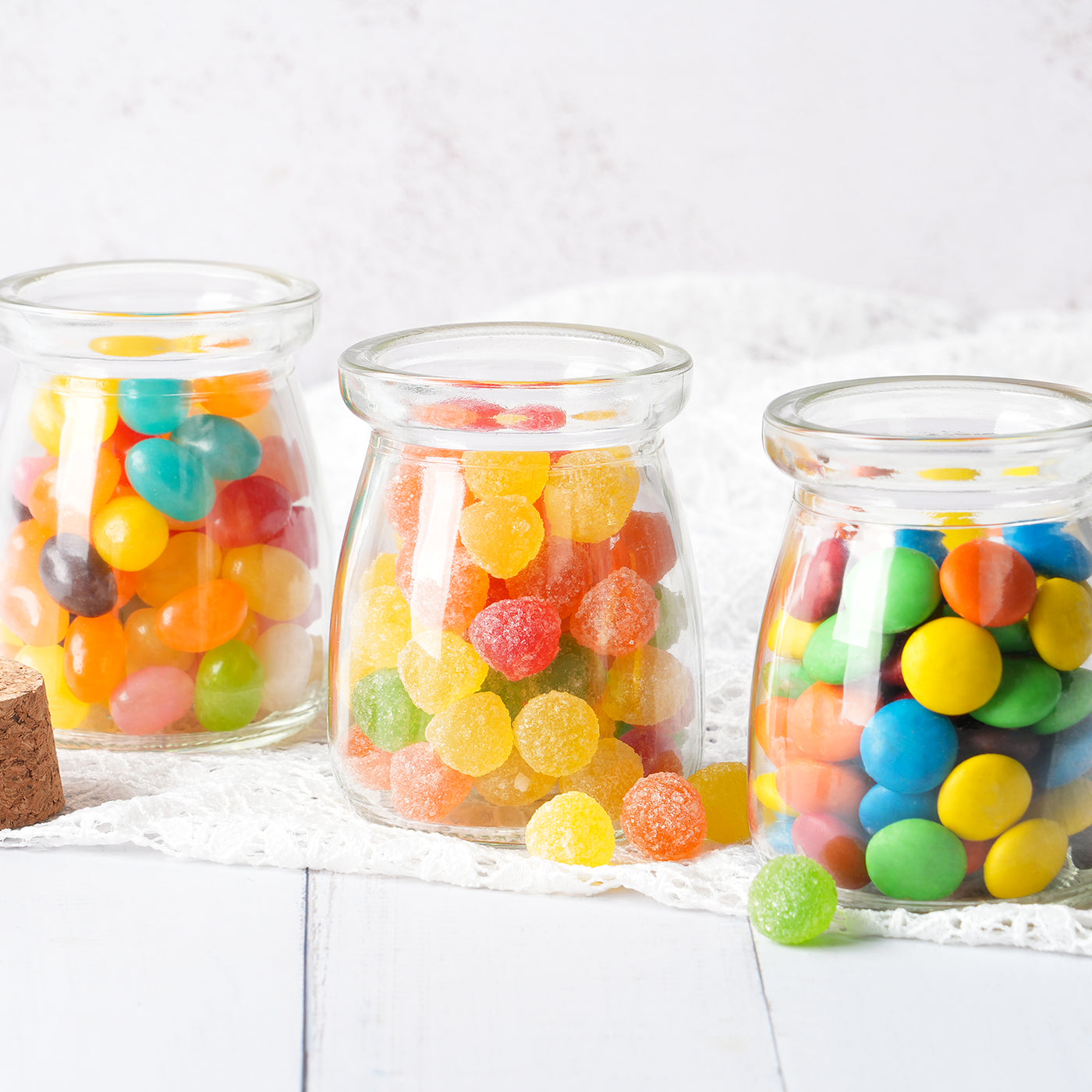 40 Pcs 3.4 oz Glass Favor Jars with Cork Lid