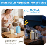 Syntic 2 Pc 16 Oz Day & Night Dual-use Glass Breastmilk Storage Bottle with Airtight Lids & 2 Pour Spouts
