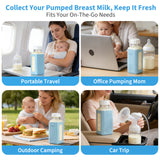 Syntic 2 Pc 16 Oz Day & Night Dual-use Glass Breastmilk Storage Bottle with Airtight Lids & 2 Pour Spouts