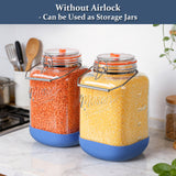 2 Pc 1.5 Gallon Fermentation Jar with Steel Handle, Silicone Anti-slip Cover, 3 Airlocks