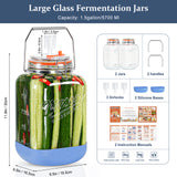2 Pc 1.5 Gallon Fermentation Jar with Steel Handle, Silicone Anti-slip Cover, 3 Airlocks