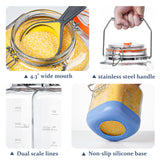 2 Pc 1.5 Gallon Fermentation Jar with Steel Handle, Silicone Anti-slip Cover, 3 Airlocks