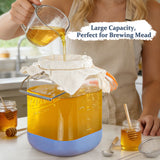 2 Pc 1 Gallon Fermentation Jar with Steel Handle, Silicone Anti-slip Cover, 3 Airlocks
