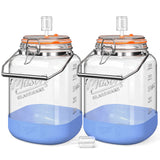 2 Pc 1 Gallon Fermentation Jar with Steel Handle, Silicone Anti-slip Cover, 3 Airlocks