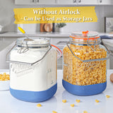 2 Pc 1 Gallon Fermentation Jar with Steel Handle, Silicone Anti-slip Cover, 3 Airlocks