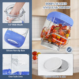 2 Pc 1 Gallon Glass Jar with Metal Screw Lid, Removable Handle & Silicone Cover