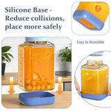 2 Pc 2 Gallon Storage Glass Jar with Tri-Layer Airtight Lid, Non-slip Silicone Sleeve & Removable Handle