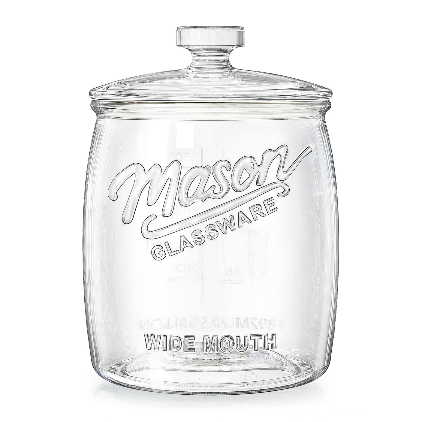 2 Pcs 0.5 Gallon Super Wide Mouth Mason Jar with Airtight Glass Lid