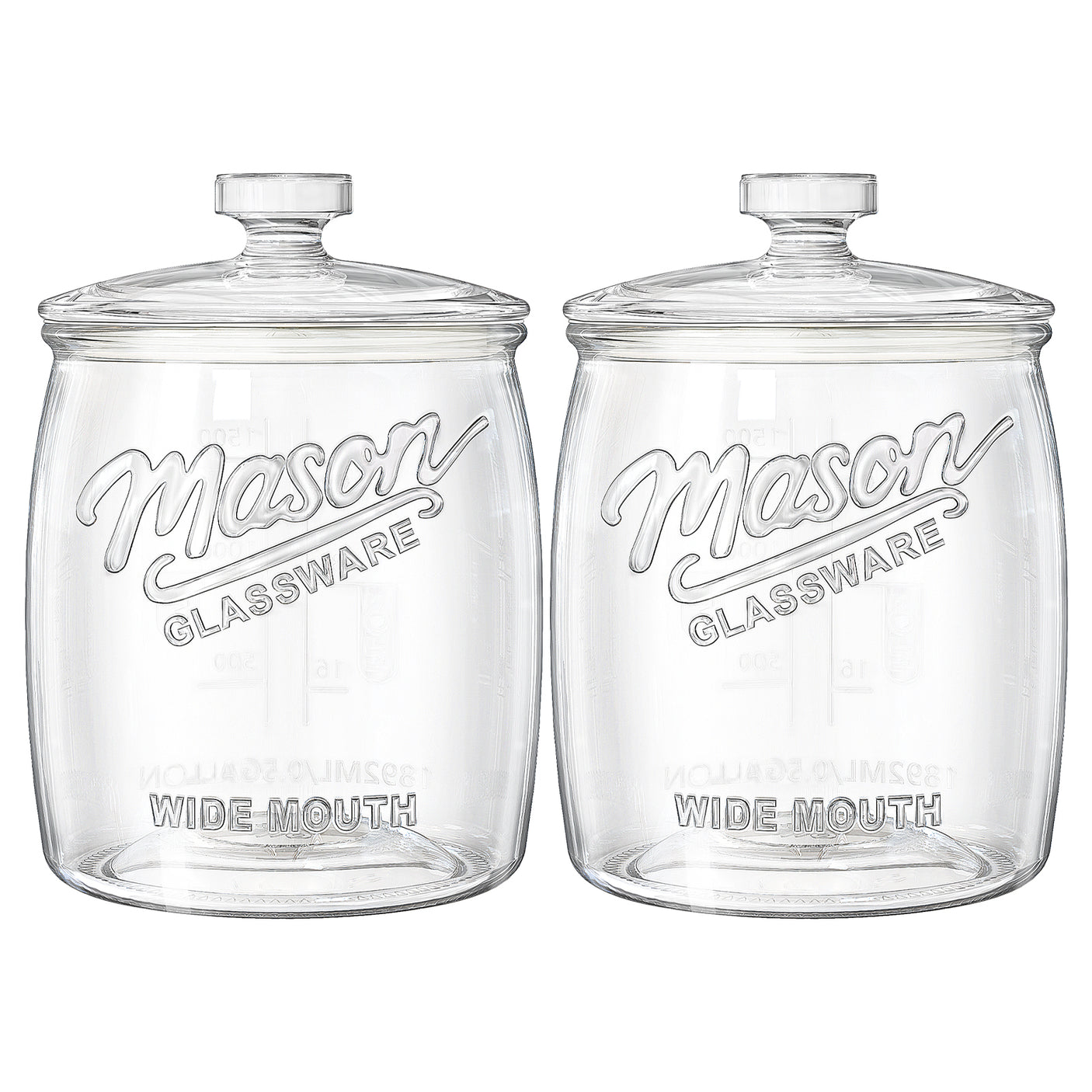 2 Pcs 0.5 Gallon Super Wide Mouth Mason Jar with Airtight Glass Lid