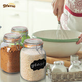 Syntic 4 Pcs 50 oz Glass Jar Containers with Airtight Lids&Labels for Household or Kitchen