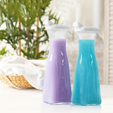 3 Pcs 35 Oz Square Glass Carafe with 4 Lids and 2 Silicone Pour Spouts