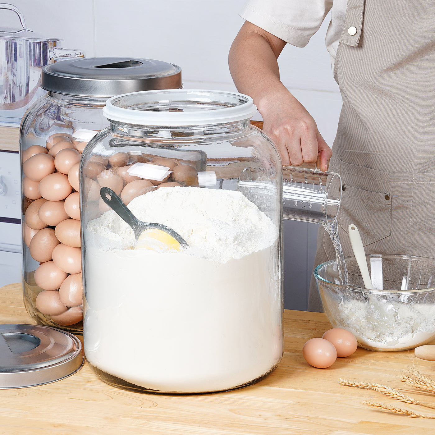 5.5 Gallon Super Large Storage Glass Jars with Metal Lids