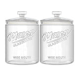 2 Pc 1 Gallon Cylindrical Glass Mason Jar with Glass Lid