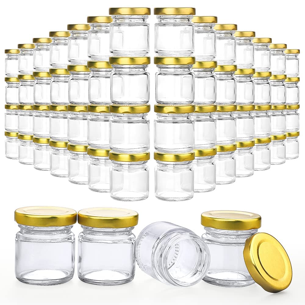 60 Pcs 1.5 oz Mini Glass Jars with Lids