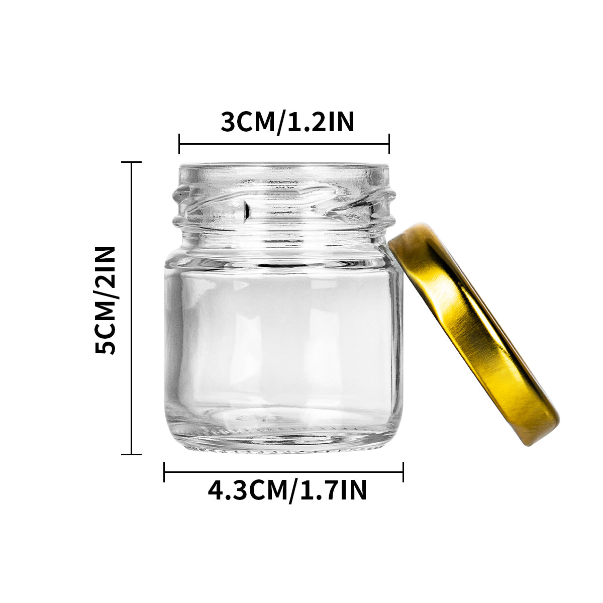60 Pcs 1.5 oz Mini Glass Jars with Lids
