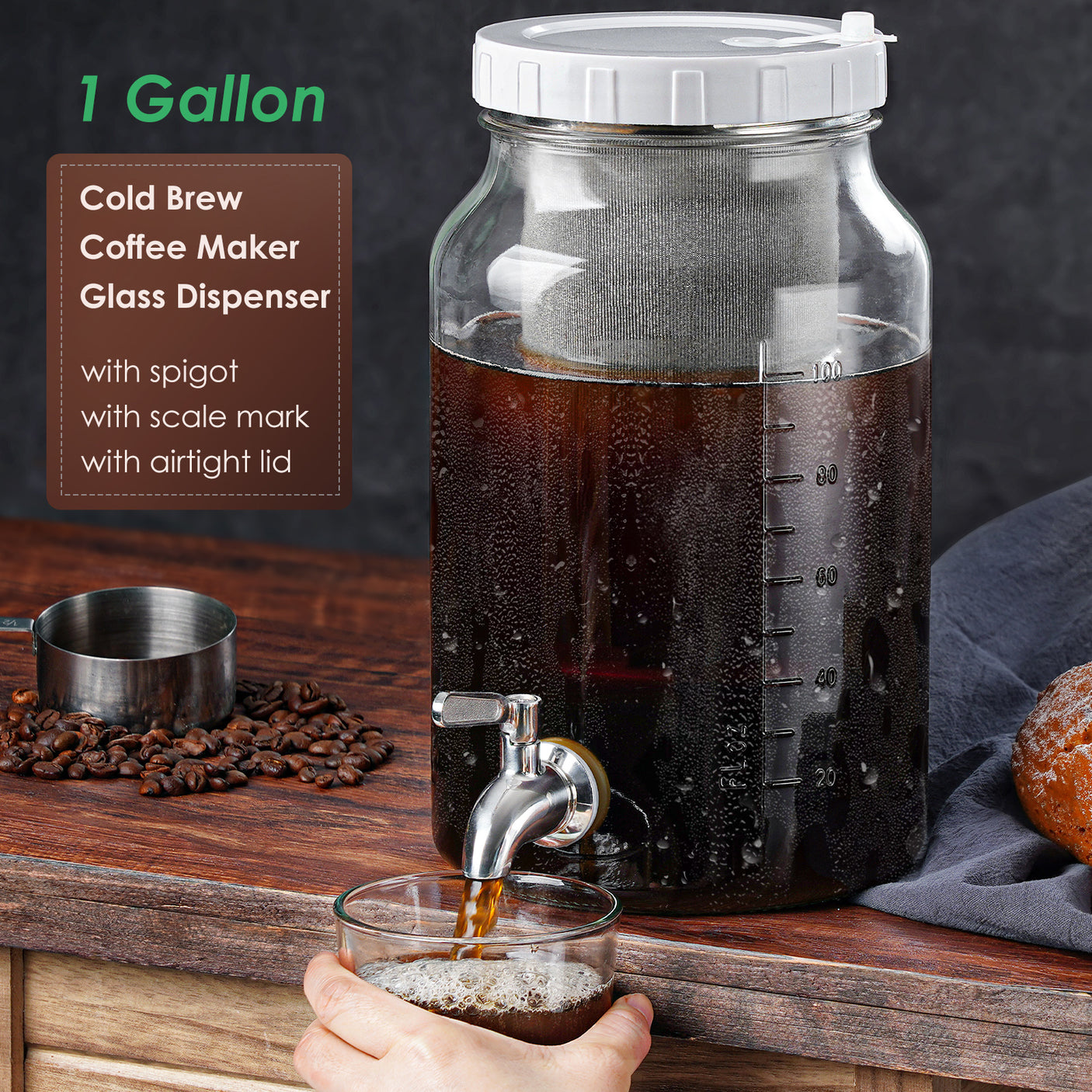 1 Gallon Round Mouth Cold Brew Coffee Maker