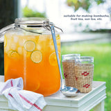 2 Pc 1.5 Gallon Glass Jars with 100% Airtight Clipped Glass Lid