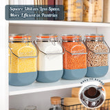2 Pc 1 Gallon Glass Mason Jar with Silicone Anti-slip Cover & Airtight Glass Lid, Steel Removable Handle