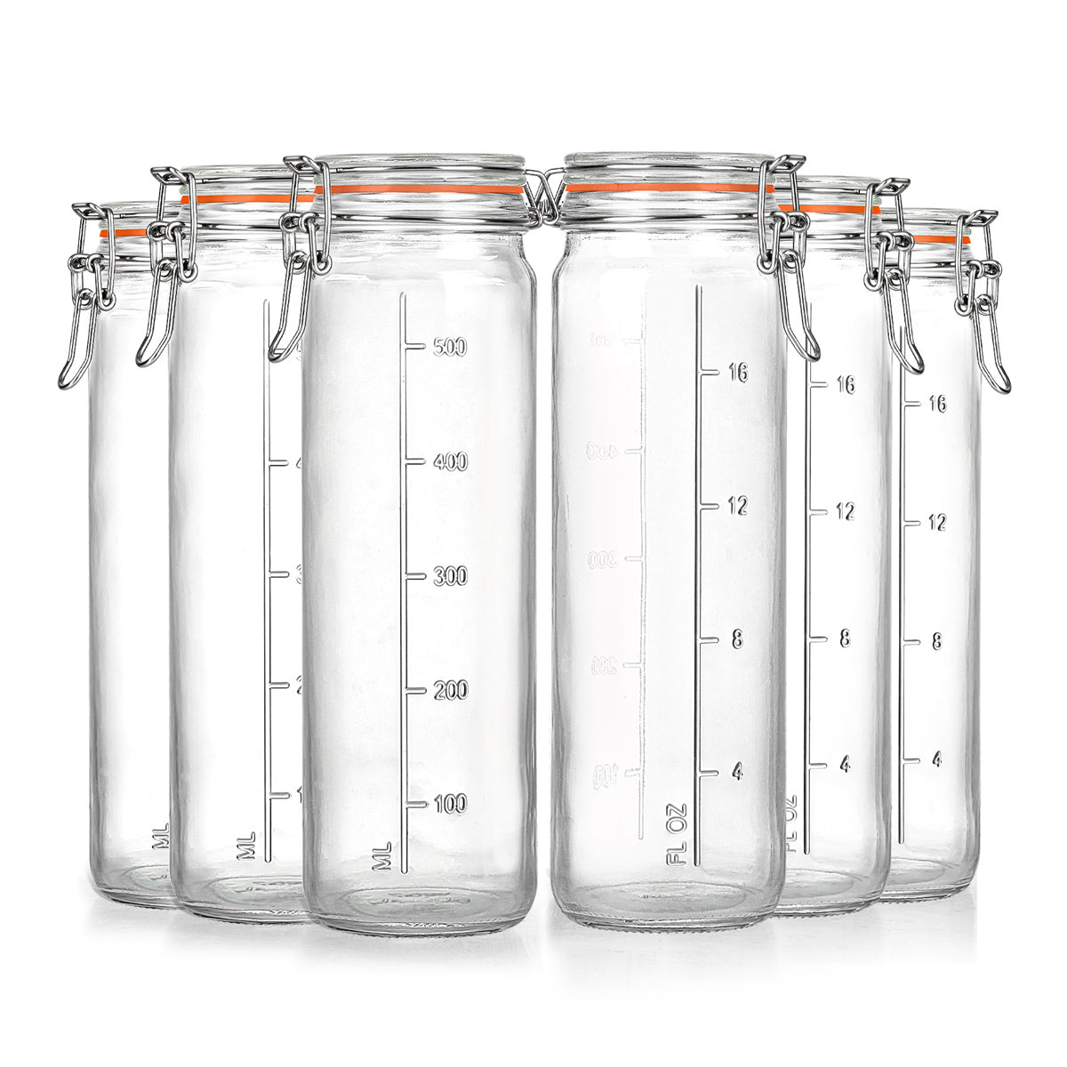 6 Pcs 20 oz Glass Bottles(600 ml)