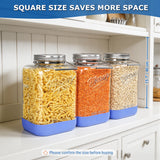 2 Pc 2 Gallon Storage Glass Jar with Dual-Layer Airtight Metal Lid, Non-slip Silicone Sleeve & Removable Handle