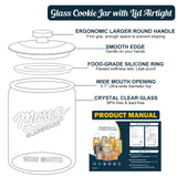 1 Pc 1 Gallon Glass Mason Cookie Jar with Glass Lid