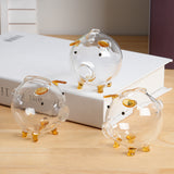 2 Pcs Mini Handmade Glass Piggy Storage Jar