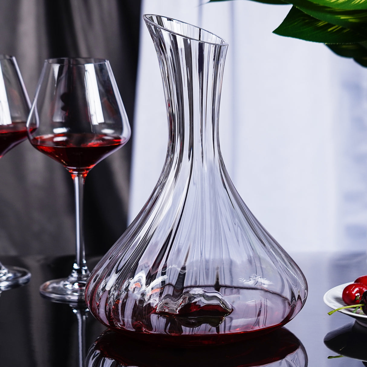 1500ML（63 OZ）Hand-Blown Crystalline Wine Decanter