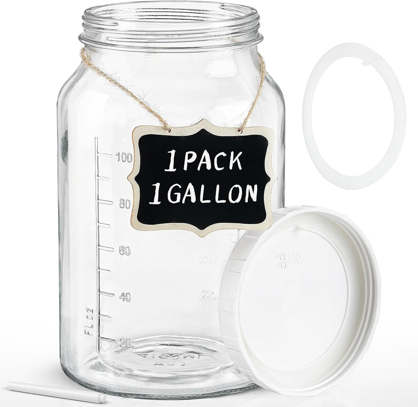 1 Gallon Multipurpose Wide Mouth Glass Jar with Airtight Screw Lid