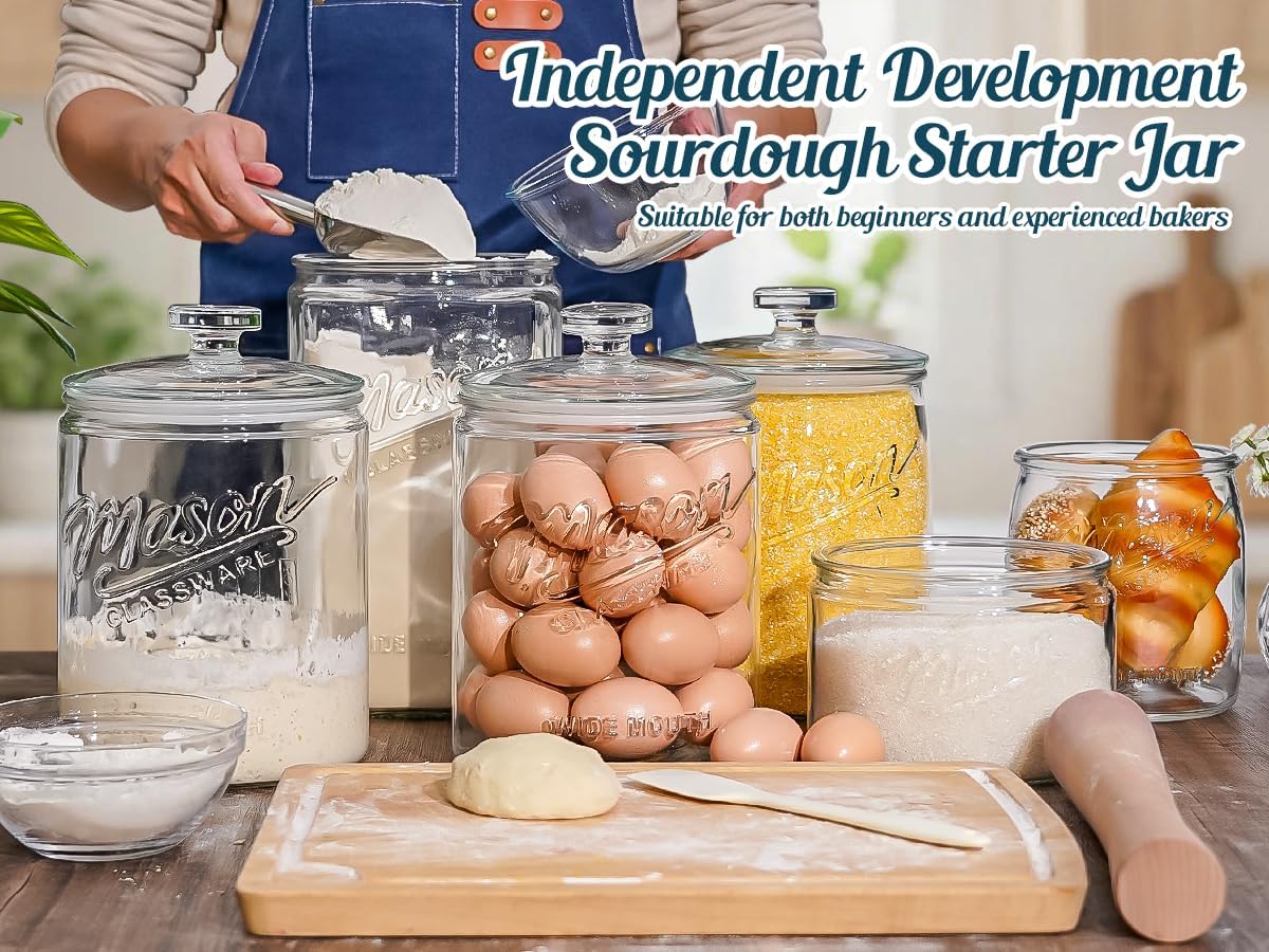 1 Pc 1 Gallon Glass Mason Cookie Jar with Glass Lid