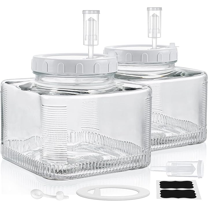 2 Pcs 1 Gallon Wide Mouth Fermentation Jars