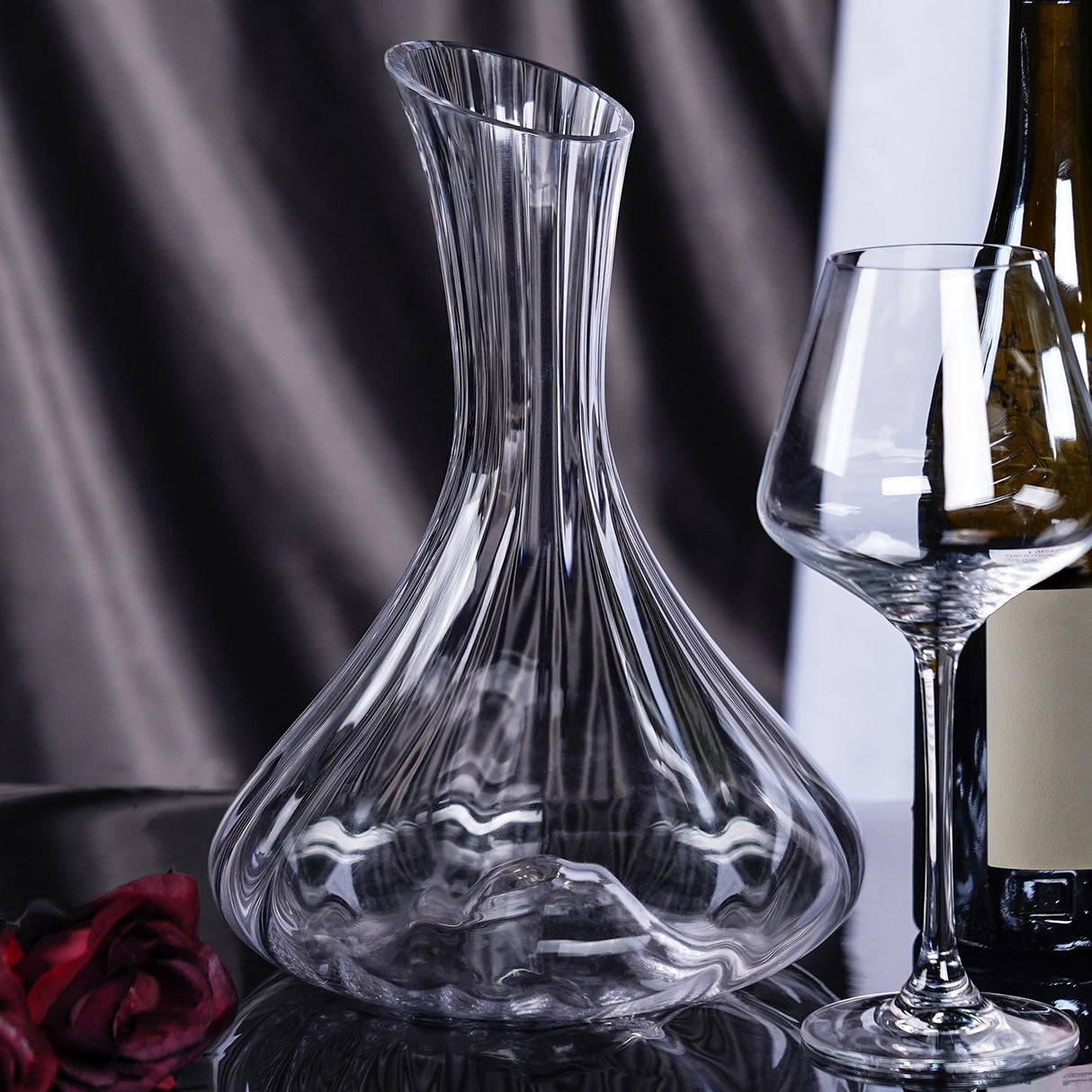 1500ML（63 OZ）Hand-Blown Crystalline Wine Decanter