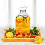 64 Oz Glass Bottle & Jar with Airtight Screw Lid & Pour Spout