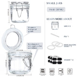 12 Pcs 7 oz Glass Jars with Airtight Hinged Glass Lids