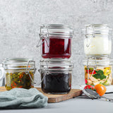 12 Pcs 7 oz Glass Jars with Airtight Hinged Glass Lids