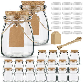 20 Pcs 7 oz Glass Spice Jars with Cork Lids