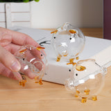 2 Pcs Mini Handmade Glass Piggy Storage Jar