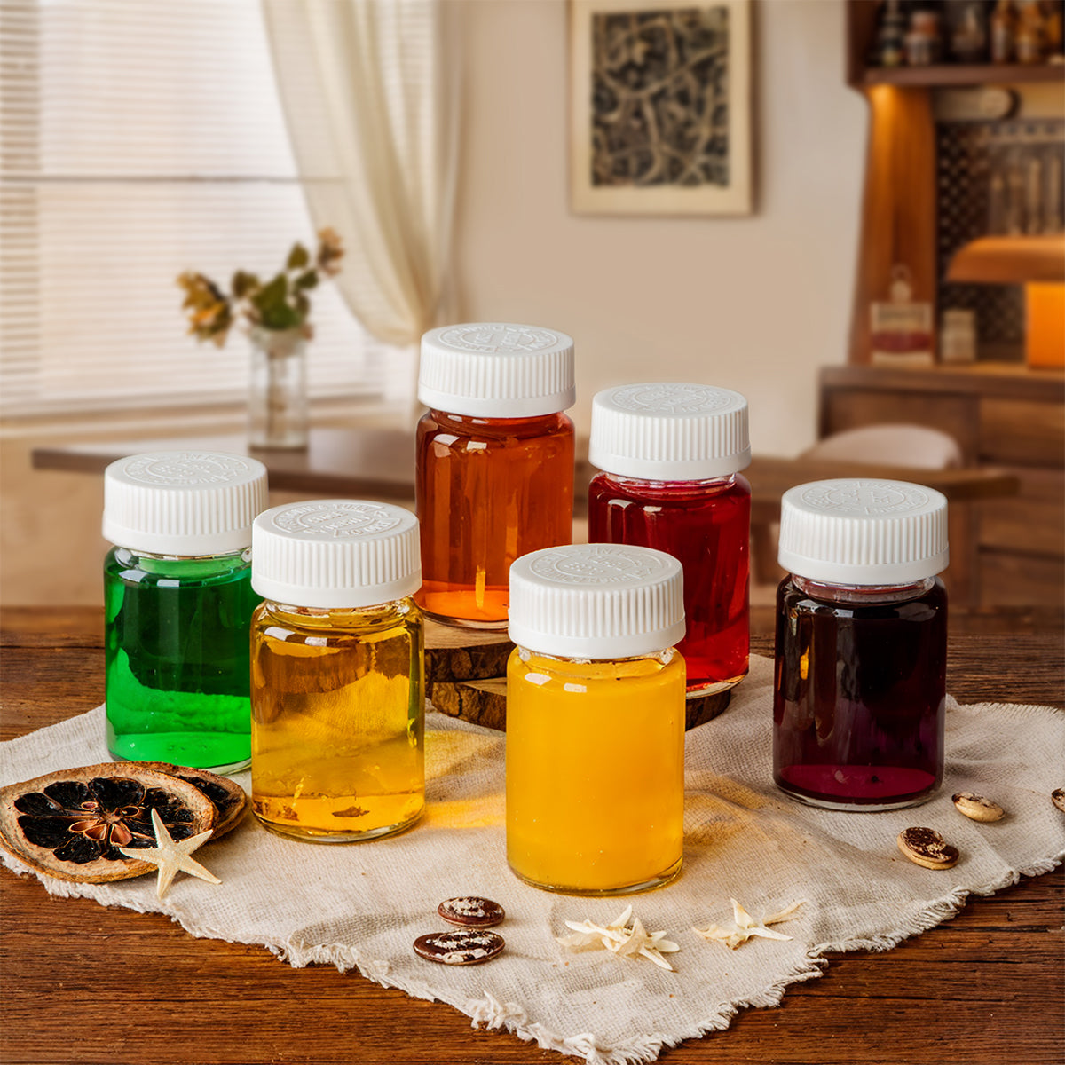 8 Pcs 2.5 Oz Glass Bottles & Jars with Sealed Press Screw Caps