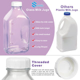 64 Oz Glass Bottle & Jar with Airtight SCREW LID, Scale Line